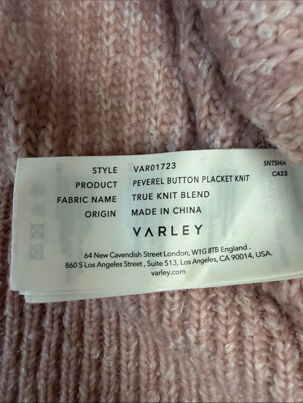 VARLEY PEVEREL BUTTON PLACKET KNIT - S